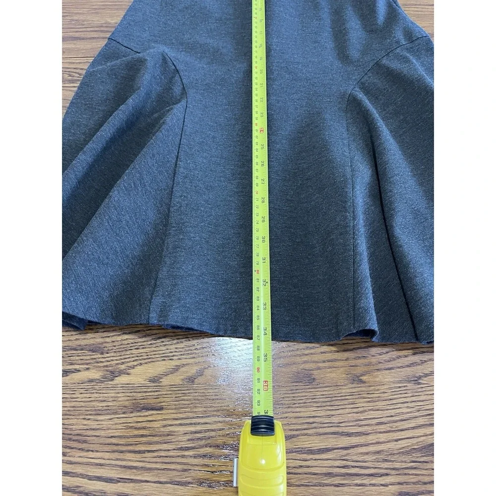 Lauren Ralph‎ Lauren Lg Dark Gray Sleeveless Fit Flare Flounce Ponte Knit Dress